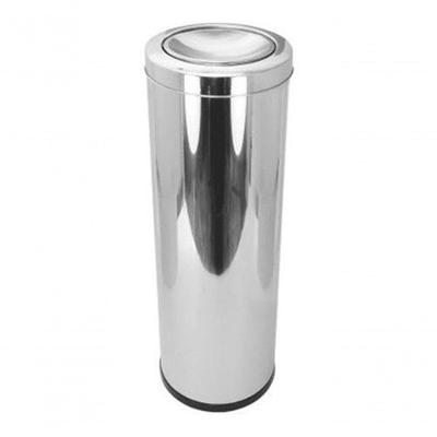 Lixeira Aço Inox Meia Esfera 30 Litros com Tampa Basculante Inox Higipack