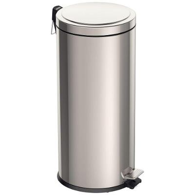 Lixeira Brasil 30L em Aço Inox Polido com Pedal e Balde Interno Inox