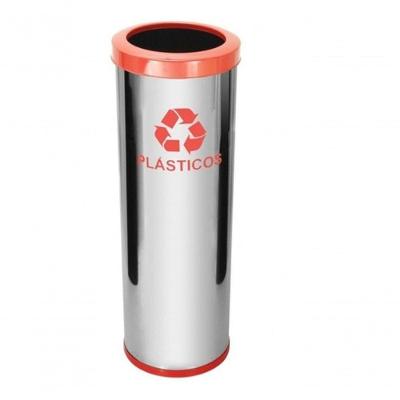 Lixeira Aço Inox com Aro Pintado 30L com Bandeja Interna Inox Higipack