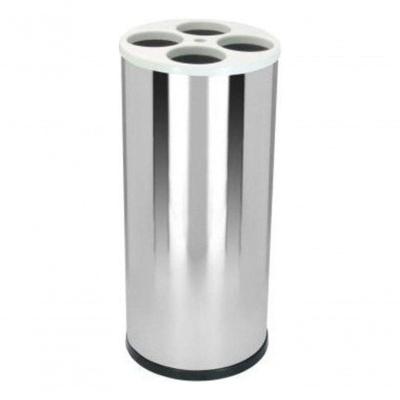 Lixeira de Copo Plástico em Aço Inox com Tampa Plástica Preto Branco Vermelho Azul