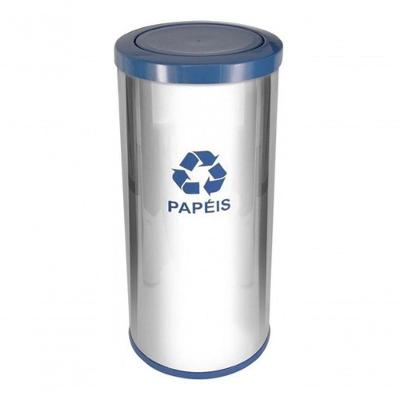 Lixeira com Tampa Meia Esfera 50L Aço Inox com Bandeja Interna Inox