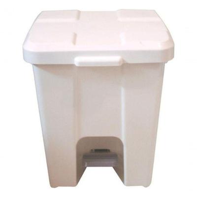 Lixeira Cesto Quadrado 30L Polipropileno com Pedal e Aro para Saco de Lixo Branco