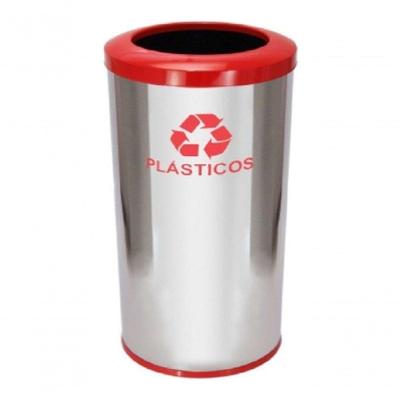 Lixeira C31 50L Aço Inox com Bandeja Interna e Aro Plástico Inox