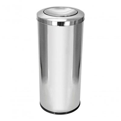 Lixeira Inox 50 Litros Tampa Meia Esfera em Aço Inox com Sistema Basculante Inox