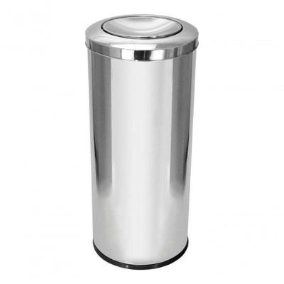 Lixeira Inox 50 Litros Tampa Meia Esfera em Aço Inox com Sistema Basculante Inox
