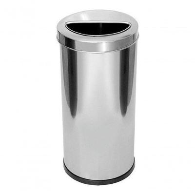 Lixeira Inox 50 Litros com Aro Meia Lua 50L em Aço Inox para Ambiente Interno Inox