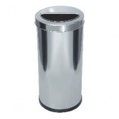 Lixeira Home Office 22L Aço Inox Abertura Meia Lua com Balde Interno Removível Prata