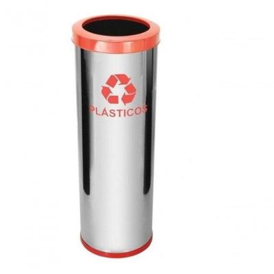 Lixeira Higipack 30L Aço Inox com Aro Pintado Bandeja Interna Inox