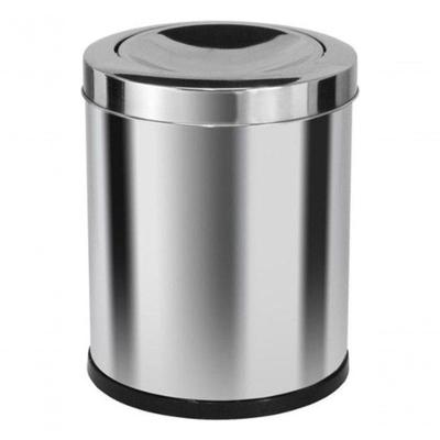 Lixeira Emaço Inox com Tampa Meia Esfera 22 Litros Aço Inox para Cozinha e Escritório Higipack