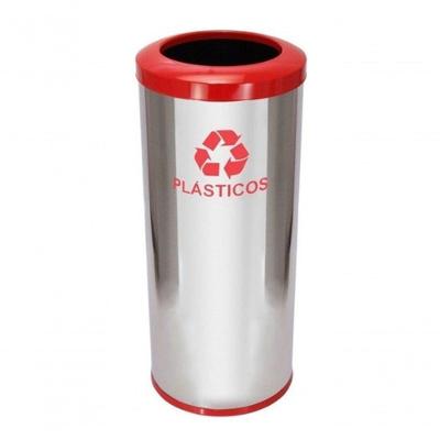 Lixeira em Inox com Aro 50L Aço Inox Abertura Superior Inox Higipack