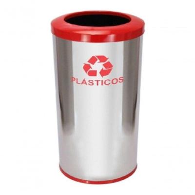 Lixeira em Aço Inox com Aro Pintado 50L Aço Inoxidável AISI 430 Inox