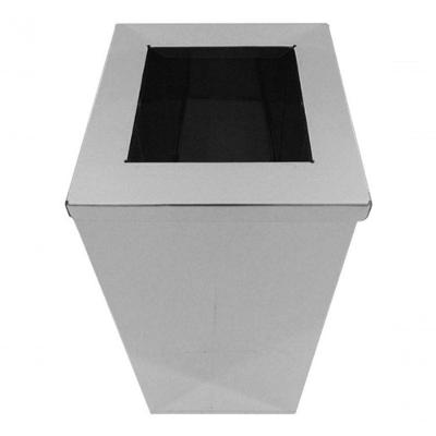 Lixeira Quadrada 36L em Aço Inox com Tampa Aro Aberta para Uso em Cozinha Inox