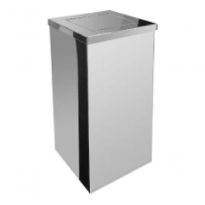 Lixeira Quadrada 30L em Aço Inox com Tampa vai-vem Prática Inox