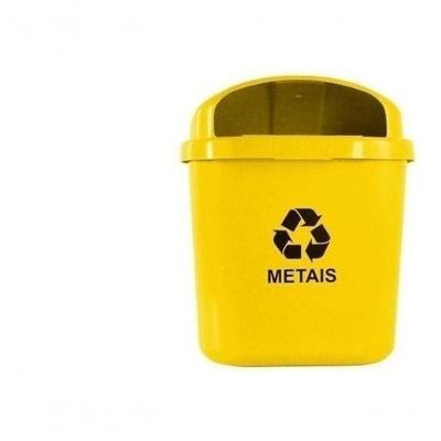 Lixeira para Coleta Seletiva ST3 40L em Polipropileno para Área Externa e Escritório