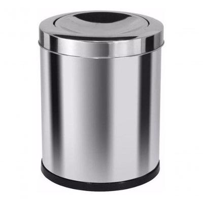 Lixeira Inox Tampa Meia Esfera 13,5L Aço Inox Abertura Basculante Inox