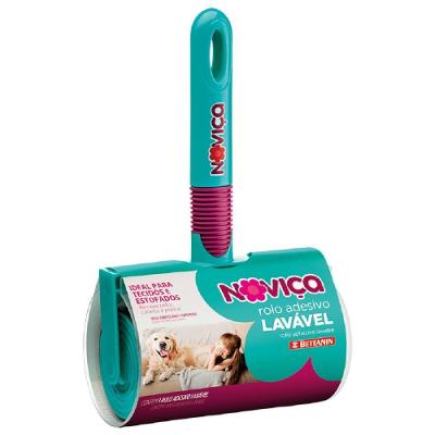 Rolo Adesivo Tira Pelo Noviça Lavável Silicone Turquesa