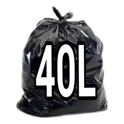 Saco de Lixo 40 Litros em Plástico 100% Reciclado 1ª Qualidade Preto Higipack
