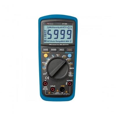Multímetro Digital ET1649 True RMS com Teste de Tensão sem Contato NCV preto-azul Minipa