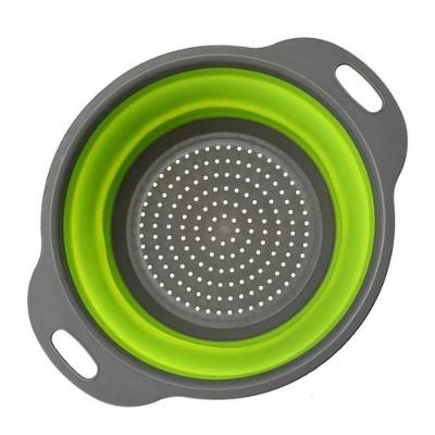 Escorredor Retrátil Dobrável em Silicone com Alças de Apoio para Alimentos Portátil Verde Yeet