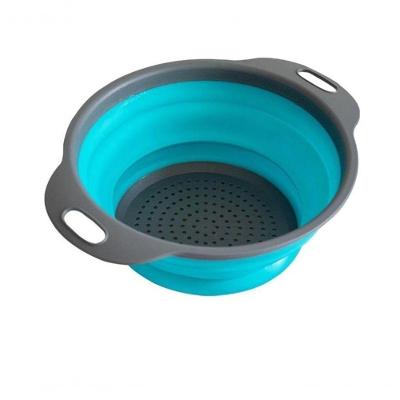 Escorredor Retrátil em Silicone para Macarrão e Alimentos com Alças Apoio Portátil e Economiza