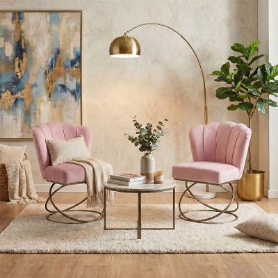 Poltrona Kit 2 Moderno Luxo com Revestimento em Veludo Confortável Rosê Mobília Decor