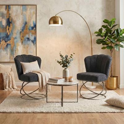 Poltrona Moderno Luxo com Base Aço Veludo Confortável Preto Mobília Decor