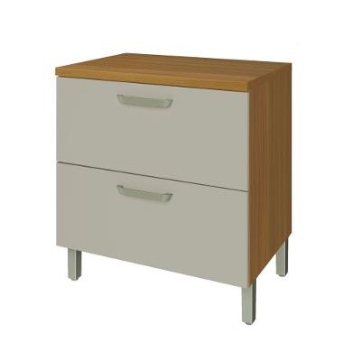 Balcão Princesa 1 Porta 1 Gaveta em MDF 80CM Freijó e Off White Nesher Móveis