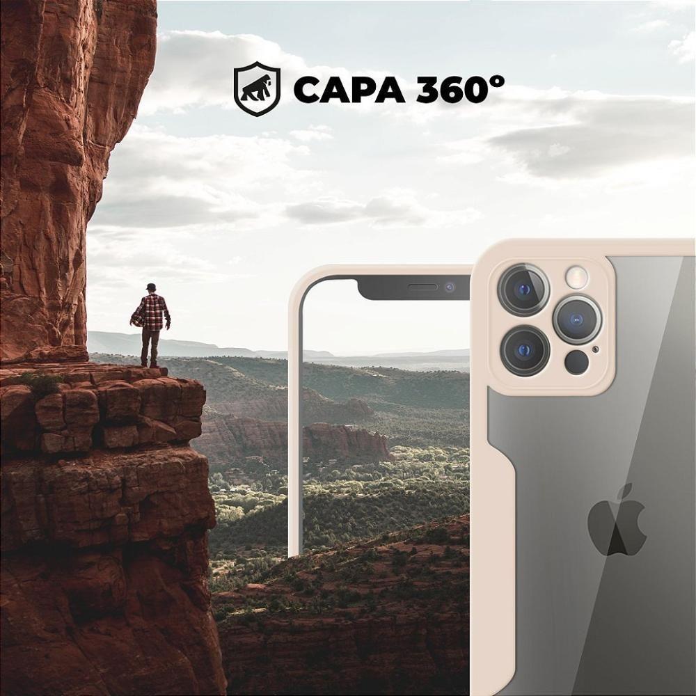Capa 360 Para Iphone 12 Pro - Rosa - Frente E Verso- Gshield - 2