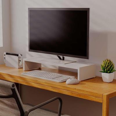 Suporte para Monitor Suporte Elevado para Monitor Mesa Escritorio Branco com Espaço Interno Branco