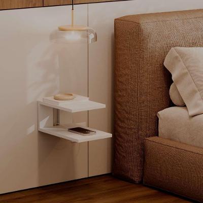 Mesa de Cabeceira Oslo MDP Estilo Moderno Branco Mercado das Prateleiras