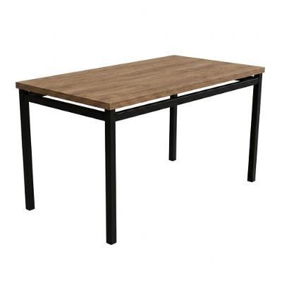 Mesa de Jantar Atlanta 6 Lugares Retangular MDF 136CM Amadeirado e Preto