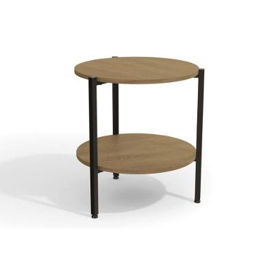 Mesa de Centro Industrial LI017 Quadrada MDF Aço 47CM Canela e Preto