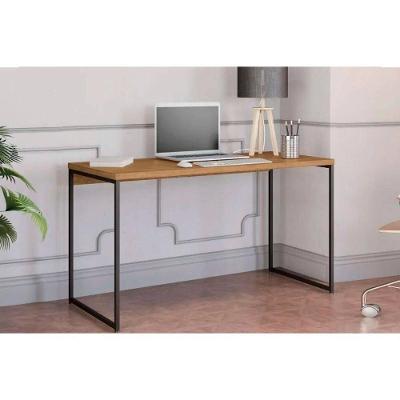 Mesa Escritório em l Industrial LI003 1 Gaveta MDP 136CM Canela e Preto Kappesberg