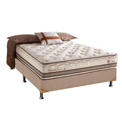 Cama Box com Colchão Casal Istambul Pillow Top Molas Ensacadas Suede Bege Herval