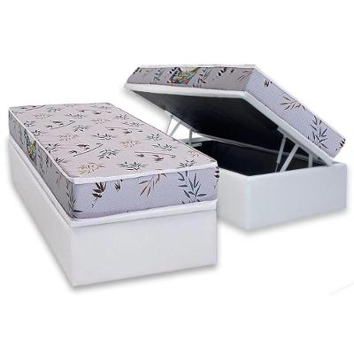 Conjunto Box Baú Solteiro Colchão Espuma D28 Macio com Firmeza 88x188CM Branco Herval