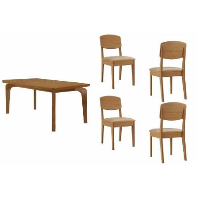 Sala de Jantar Londrina Curvo 4 Lugares Tampo MDF Bordas Arredondadas Bege 120CM Móveis Rufato