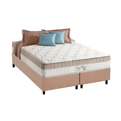 Cama Box com Colchão Queen King Best Pillow Top Molas Ensacadas Suede Anjos