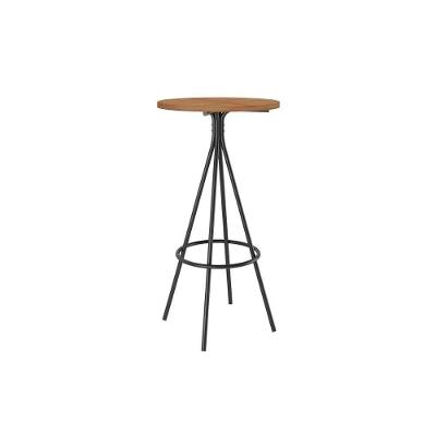 Mesa de Jantar 1575 3 Lugares Redonda MDF 60X60CM Preto e Freijo Móveis Carraro