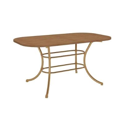 Mesa de Jantar 1547 Retangular MDF 6 Lugares 160CM Dourado e Noce Móveis Carraro