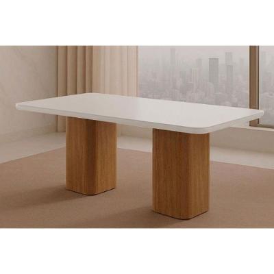 Mesa de Jantar Maldivas 6 Lugares Retangular MDF 180CM Off White Móveis Rufato