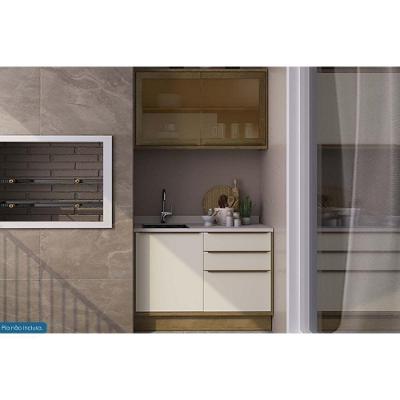 Cozinha Completa Versalis 2 Portas 1 Prateleira MDF 120CM Cinza Herval