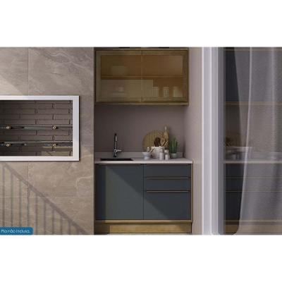 Cozinha Completa Versalis 2 Portas 1 Prateleira MDF 120CM Grafite Herval