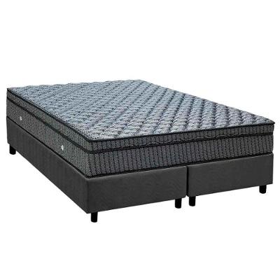 Conjunto Box King Colchão Molas Ensacadas D26 Euro Pillow 186x198CM Cinza Ortobom