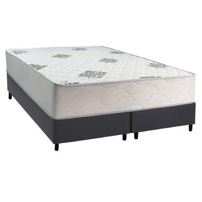 Cama Box com Colchão Queen Inovaflex Comfort Ortopédico Anatômico Tecido Malha Cinza a Costa Rica
