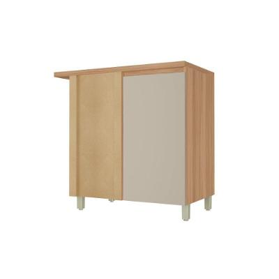 Balcão Canto Reto Rainha 1 Porta 1 Prateleira MDF 92CM Greige