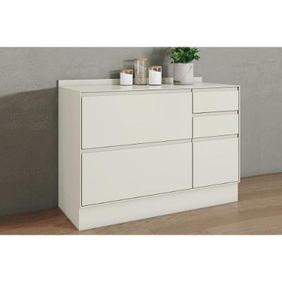Balcão Cozinha Fineze 1 Porta 4 Gavetas com Tampo MDF 120CM Areia Henn