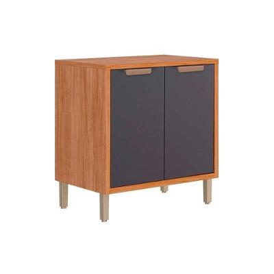Balcão Cozinha Estela 2 Portas 1 Prateleira MDF 80CM Cinamomo-titanium MGM