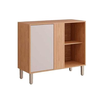 Balcão Cozinha Esplêndida 1 Porta 1 Prateleira MDF 92cm Cinamomo e Off White