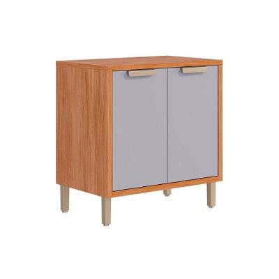 Balcão Cozinha Estela com 2 Portas 1 Prateleira MDF 80CM Cinamomo-Platina MGM