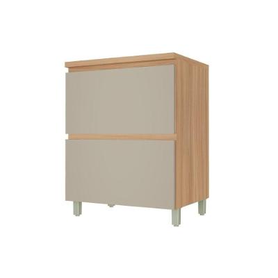 Balcão Cozinha Rainha 1 Porta 1 Gaveta MDF 70CM Nature-greige Nesher Móveis